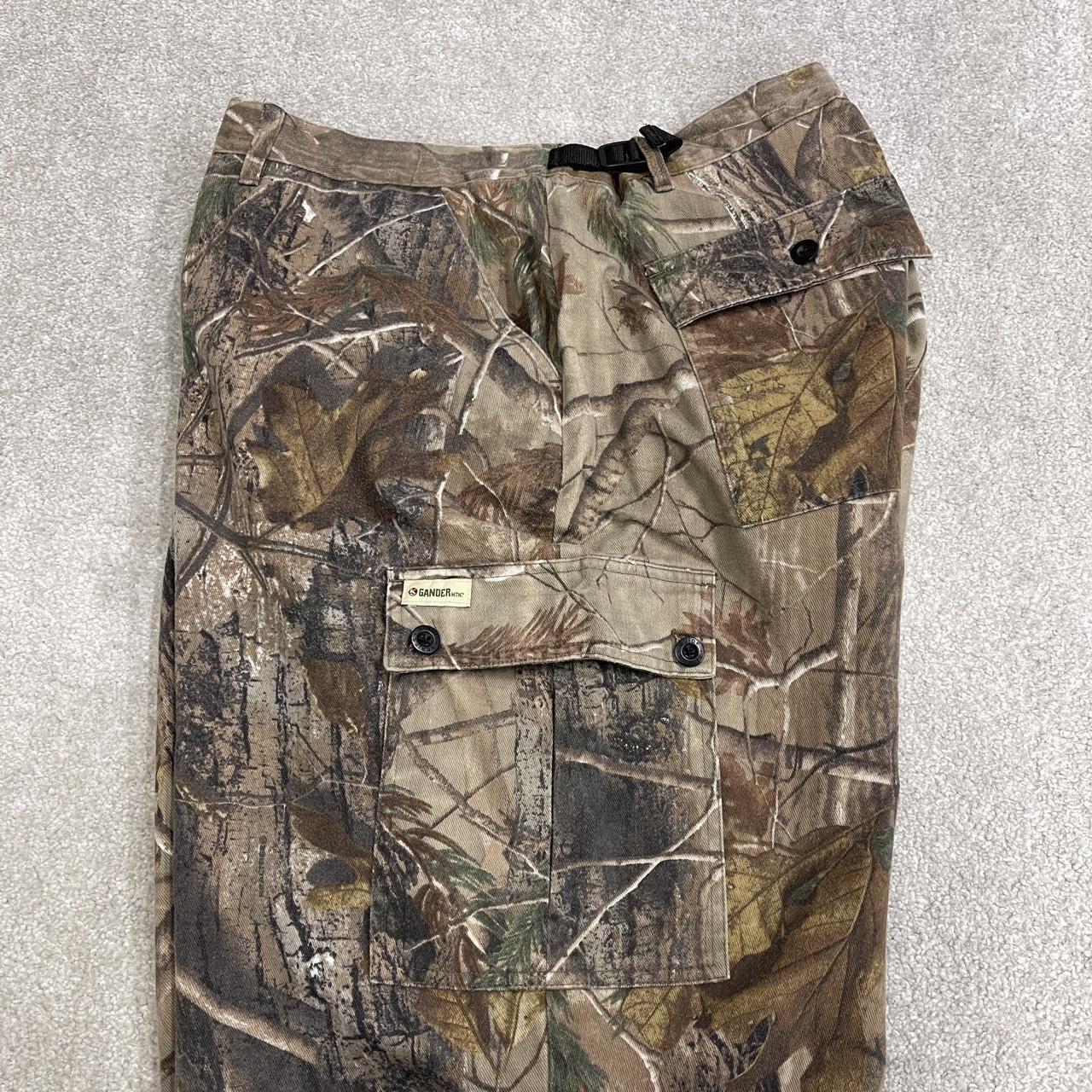 Realtree baggy camo cargo pants wide leg Y2K khaki Gander loose fit camouflage outdoors trousers