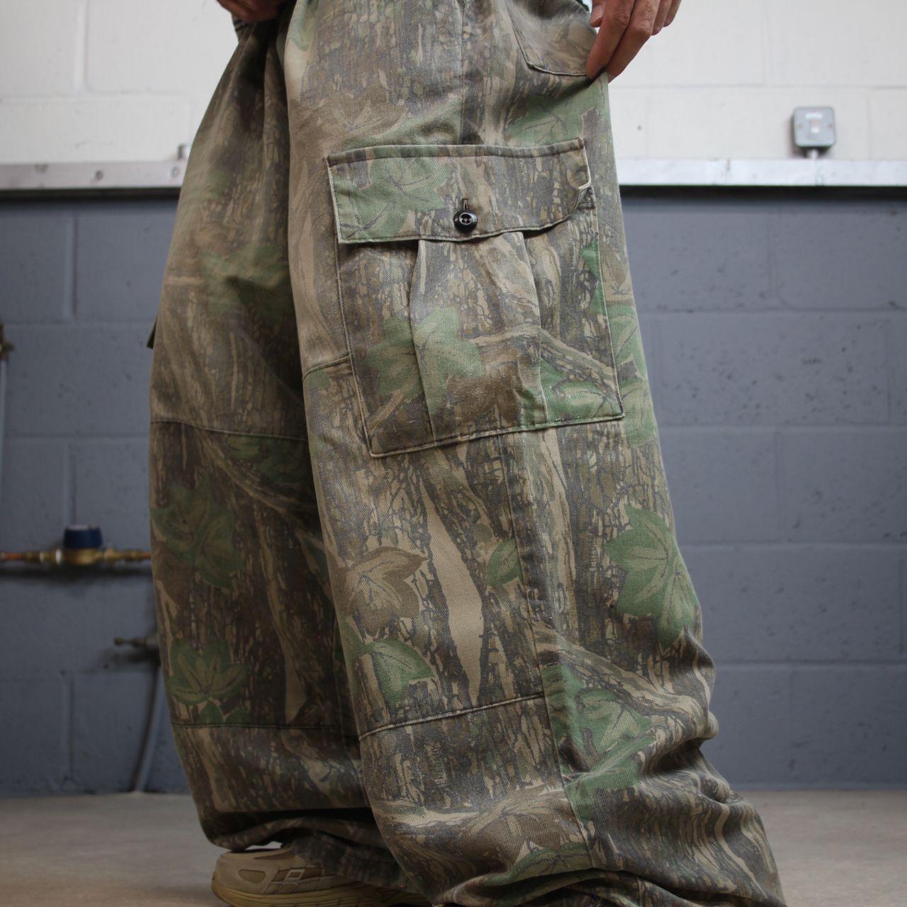 Vintage baggy camo cargo pants y2k utility khaki Gander Mountain Rebark camouflage hunting cargos