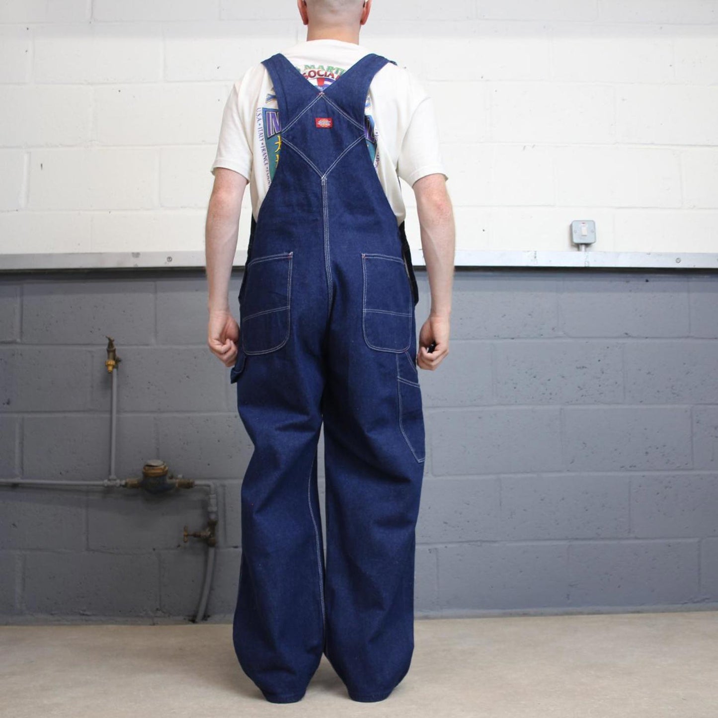 Vintage Dickies dungarees W38L30 USA blue baggy mens denim overalls
