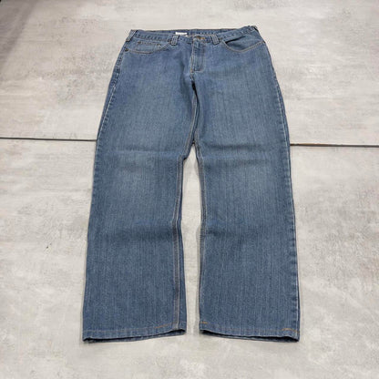 00s Carhartt jeans casual workwear W35L32 skater style loose blue denim 5 pocket pants streetwear