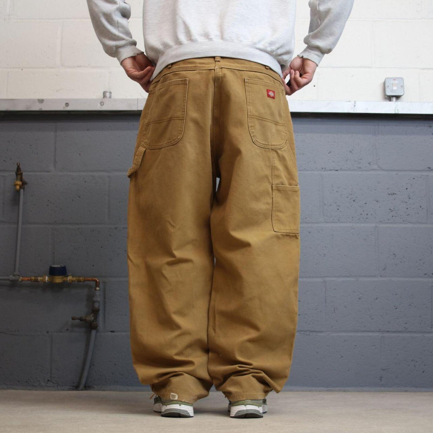 Baggy Dickies carpenter jeans wide leg tan W40L30 Skater / workwear style canvas cargo pants