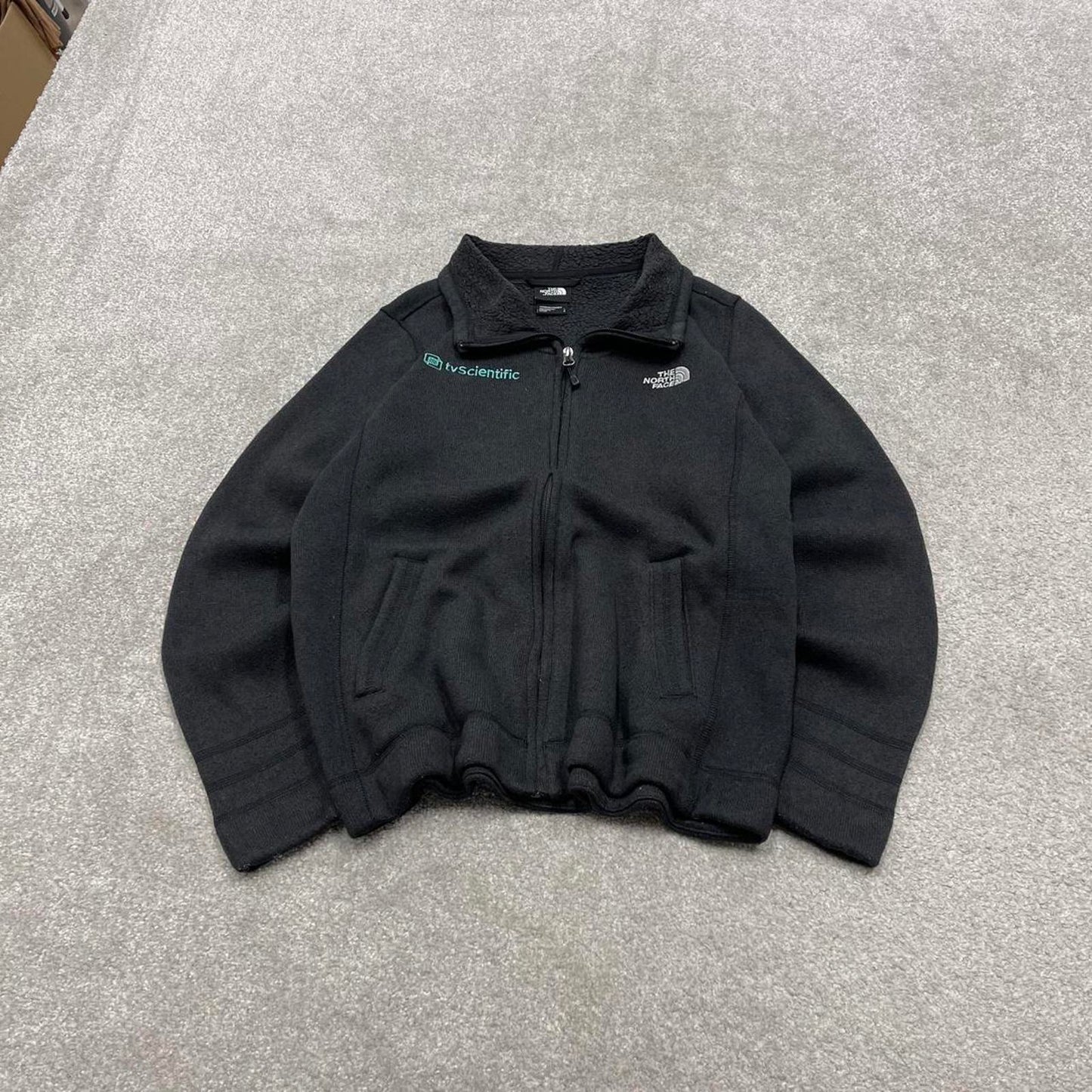 North Face technical fleece large women's TNF black full zip y2k style autumn