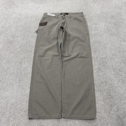 wrangler carpenter pants y2k cargo khaki Loose leg 2000s style canvasy skater work pants