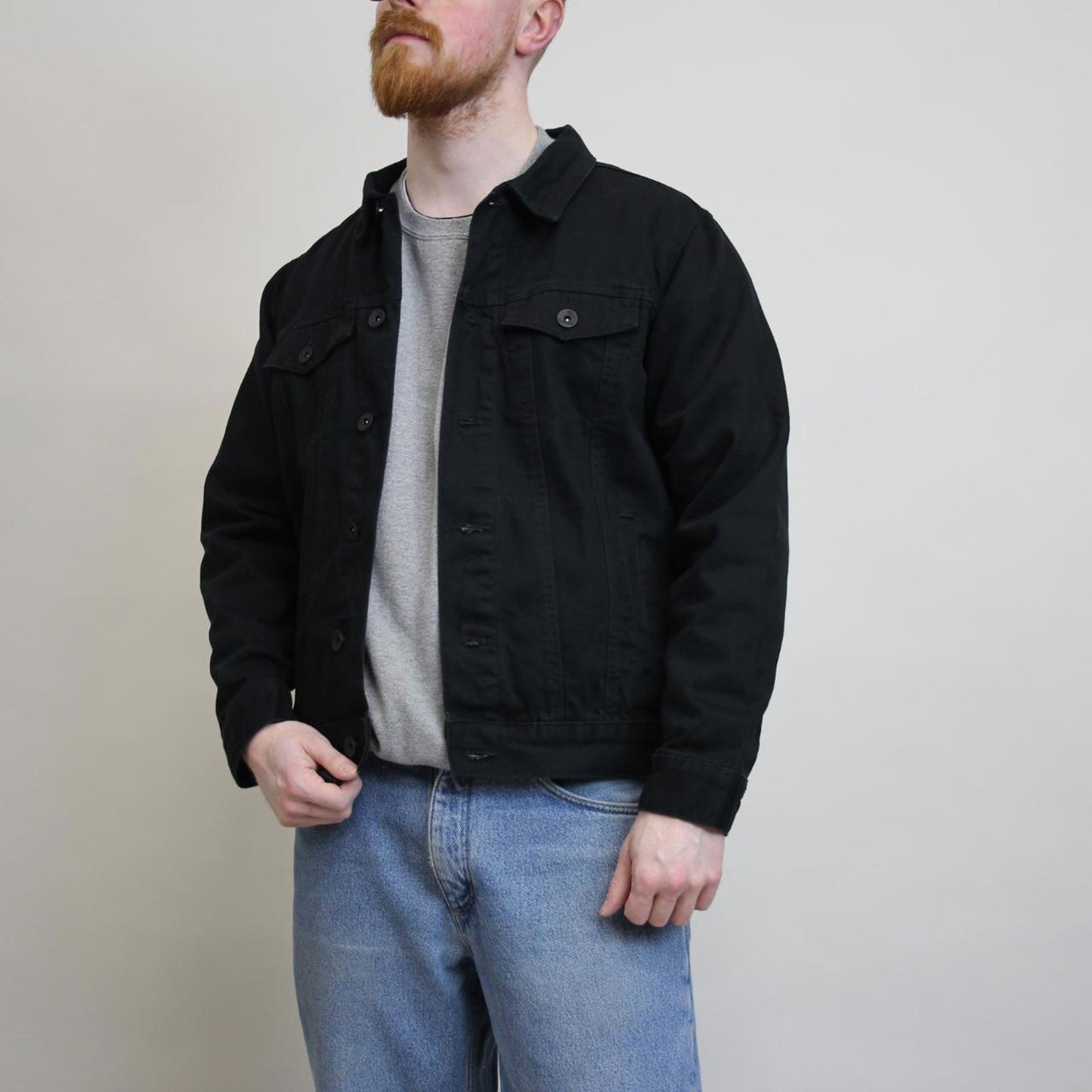 Black Southpole Jacket Medium denim trucker jacket skeleton rib cage