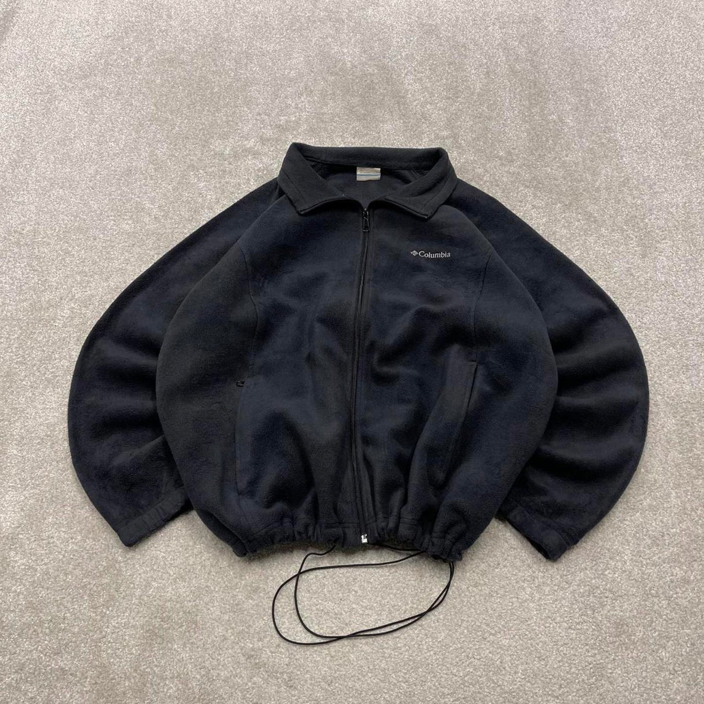 00s Columbia technical fleece 3XL women's black full zip up y2k style autumn adjustable waist