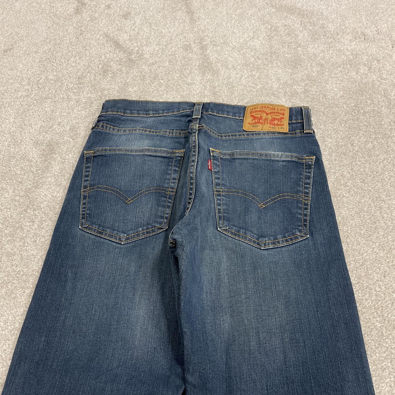 Y2K Levi’s 505 jeans W30L30 blue Straight fit 5 pocket belt loops red tab logo