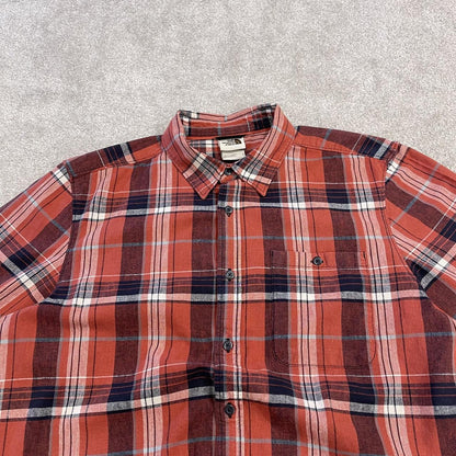 North Face checkered short sleeve shirt y2k red TNF surf style check shirt summer festival