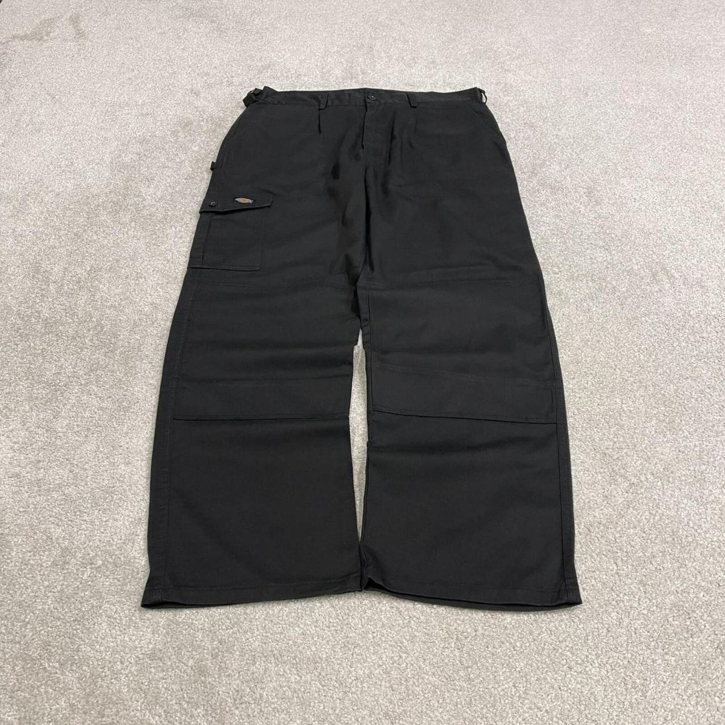 Dickies baggy pleated cargo pants double knee black Loose fit  carpenter style skater work pants