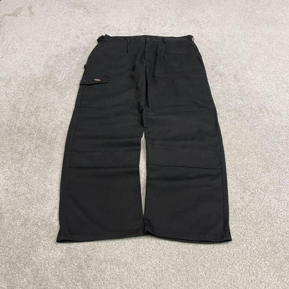 Dickies baggy pleated cargo pants double knee black Loose fit  carpenter style skater work pants