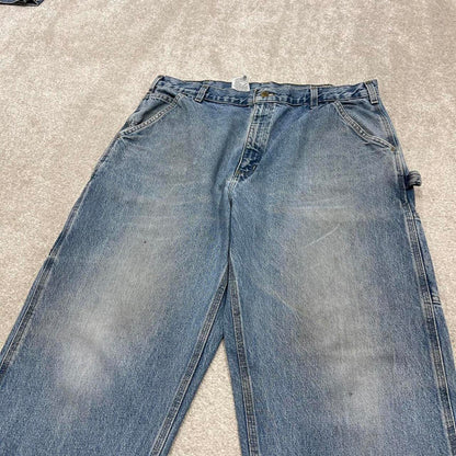 Blue Carhartt carpenter jeans W38L30 loose baggy denim original fit 90s skater style cargo pants
