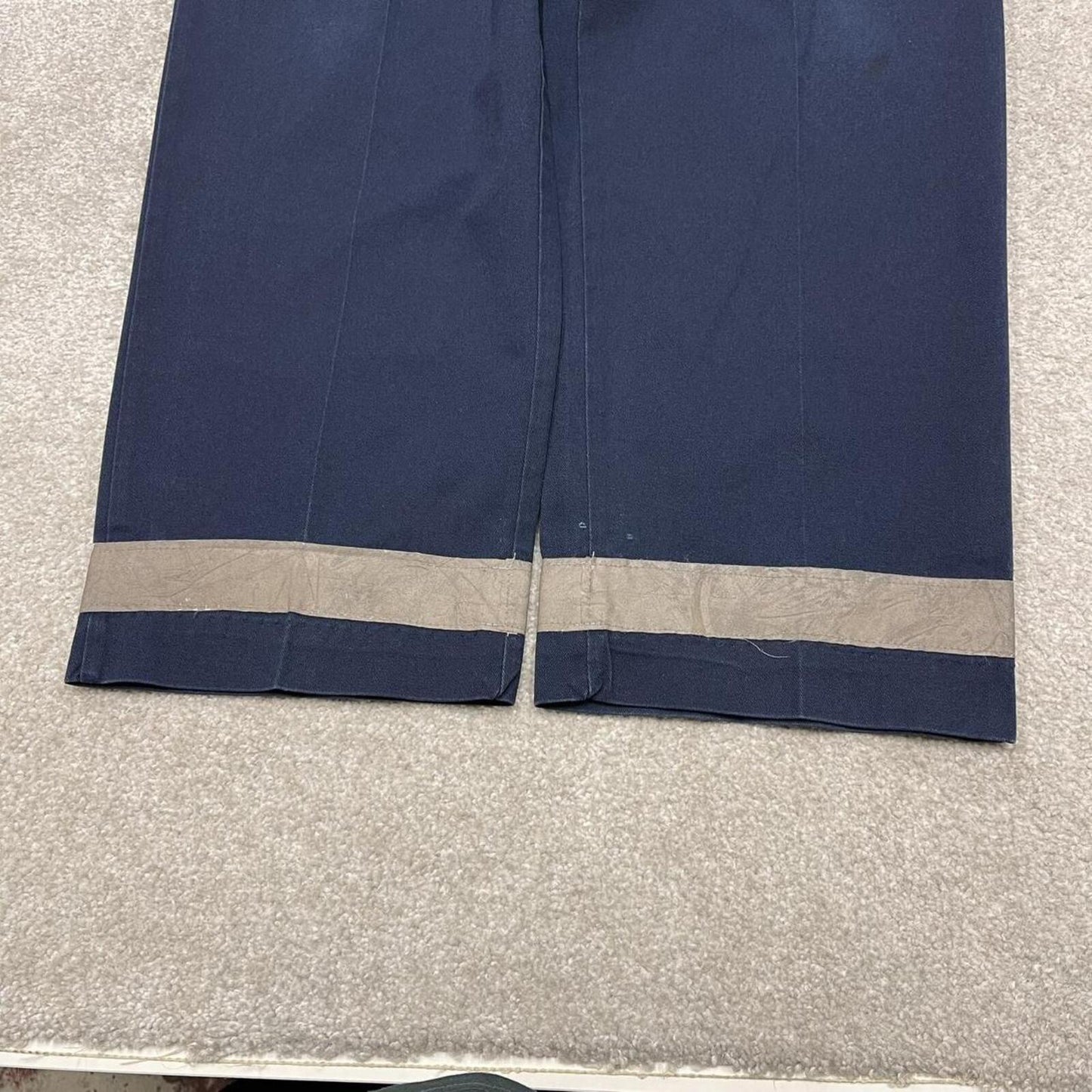 Loose vintage work pants faded navy Red Kap twill chino skate style trousers hi vi's detail
