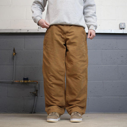 Y2K baggy fit Carhartt jeans tan brown Loose wide leg canvas carpenter skater cargo work pants
