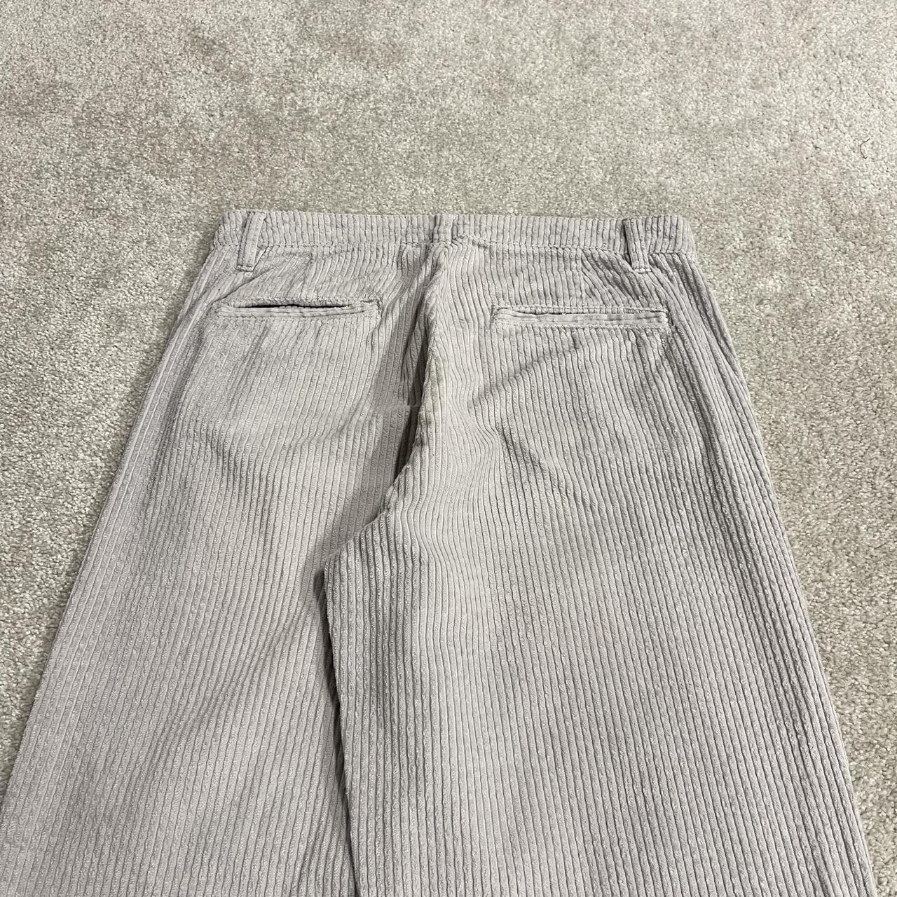 Wide wale corduroy pants loose grey Asos chunky jumbo cord trousers 100% cotton