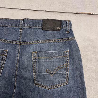 Baggy Ecko Unltd shorts W34 loose denim skater style shorts stitch detailing