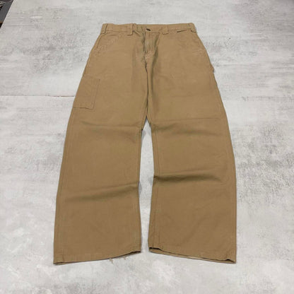 Vintage baggy Carhartt carpenter pants W32L30 tan 90s style loose leg skater cargos