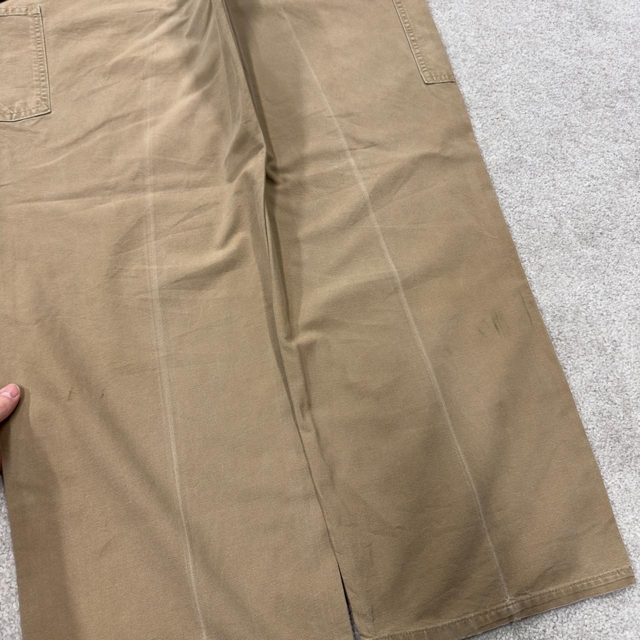 Tan baggy vintage Carhartt carpenter pants y2k Loose leg skater 2000s style workwear cargos