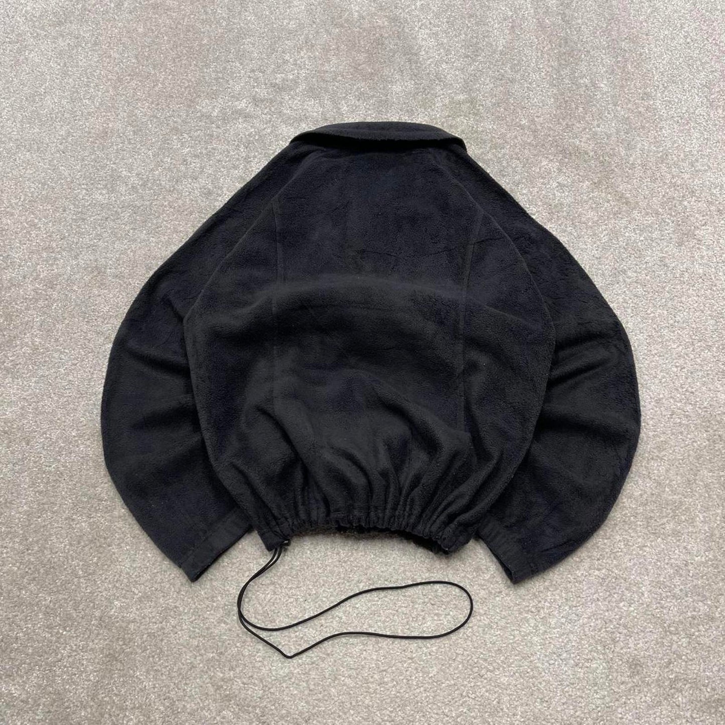 00s Columbia technical fleece L women's black full zip up y2k style autumn adjustable waist