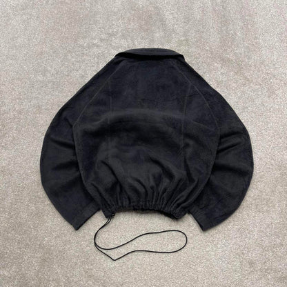 00s Columbia technical fleece L women's black full zip up y2k style autumn adjustable waist