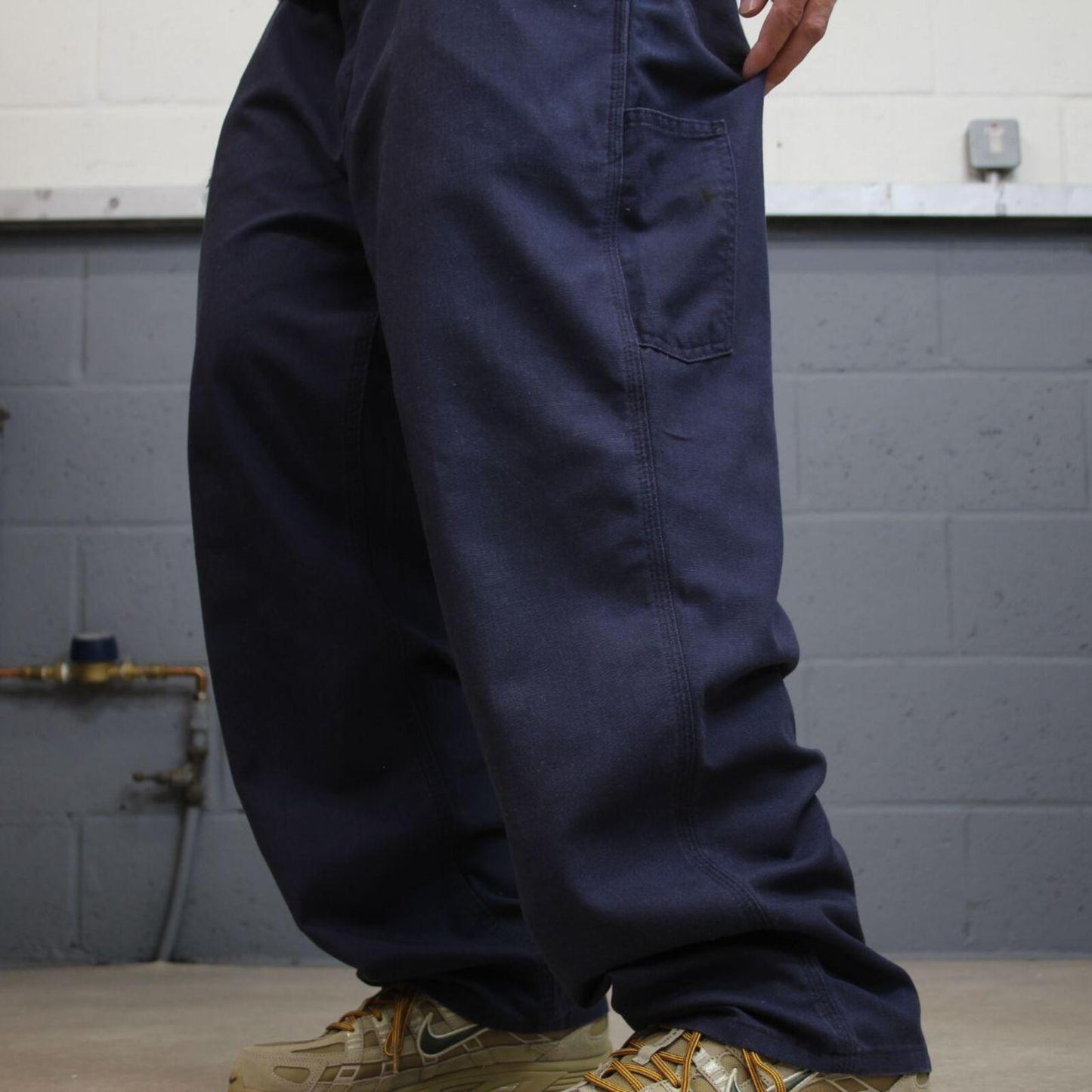 Carhartt baggy cargo pants wide leg navy Loose skate style carpenter work pants