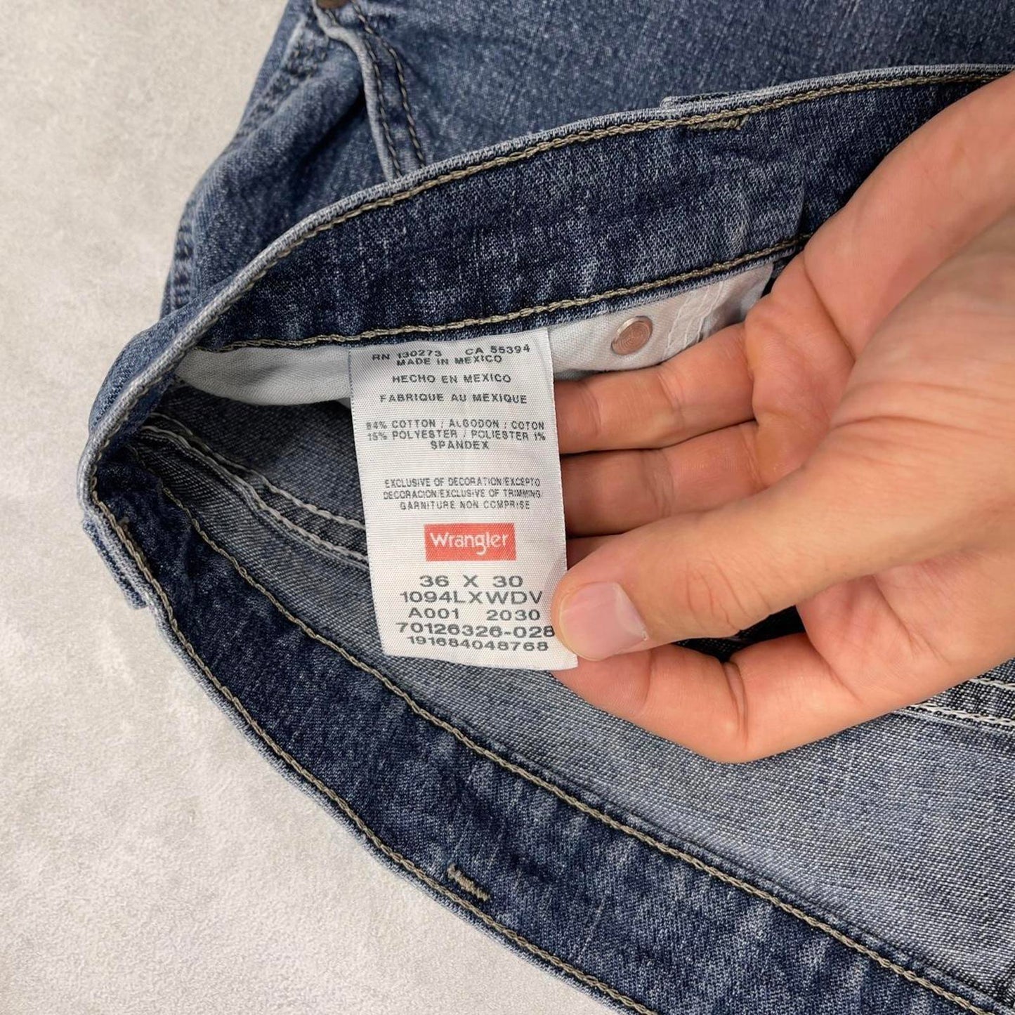 Wrangler carpenter jeans skater workwear W36L30 loose blue denim cargo casual streetwear style pants