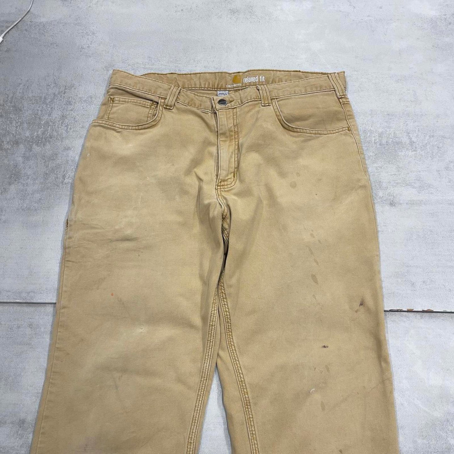 Cream Carhartt carpenter trousers W34L32 relaxed fit skater style pants