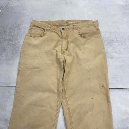 Cream Carhartt carpenter trousers W34L32 relaxed fit skater style pants