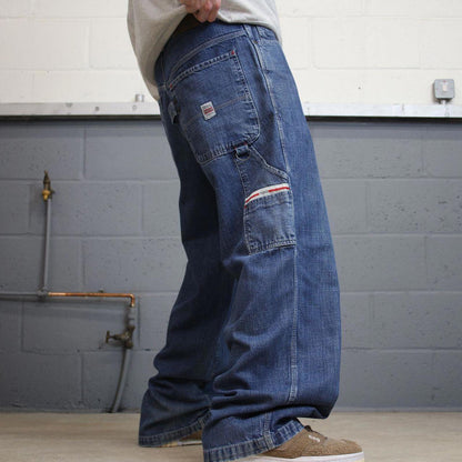 Vintage baggy Paco carpenter jeans 90s skater style W34L31 blue loose denim cargos