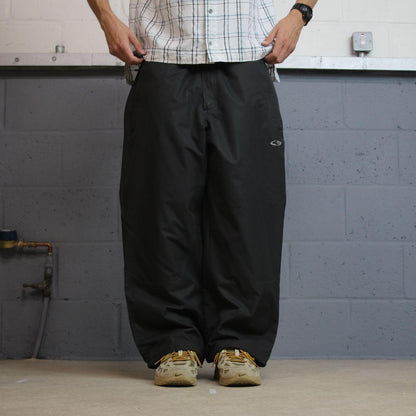 Y2K champion waterproof technical trousers grey XL Wide leg hiking salopette outdoors trousers