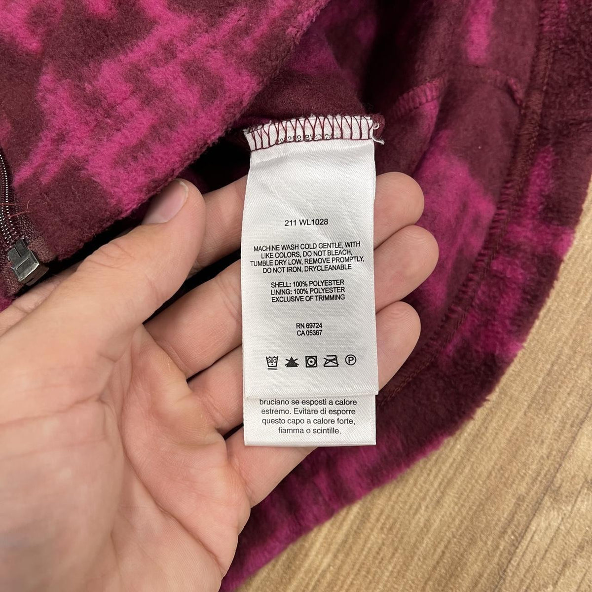 Y2K Colombia patterned fleece gilet Women's pink full zip autumn sleeveless fleece