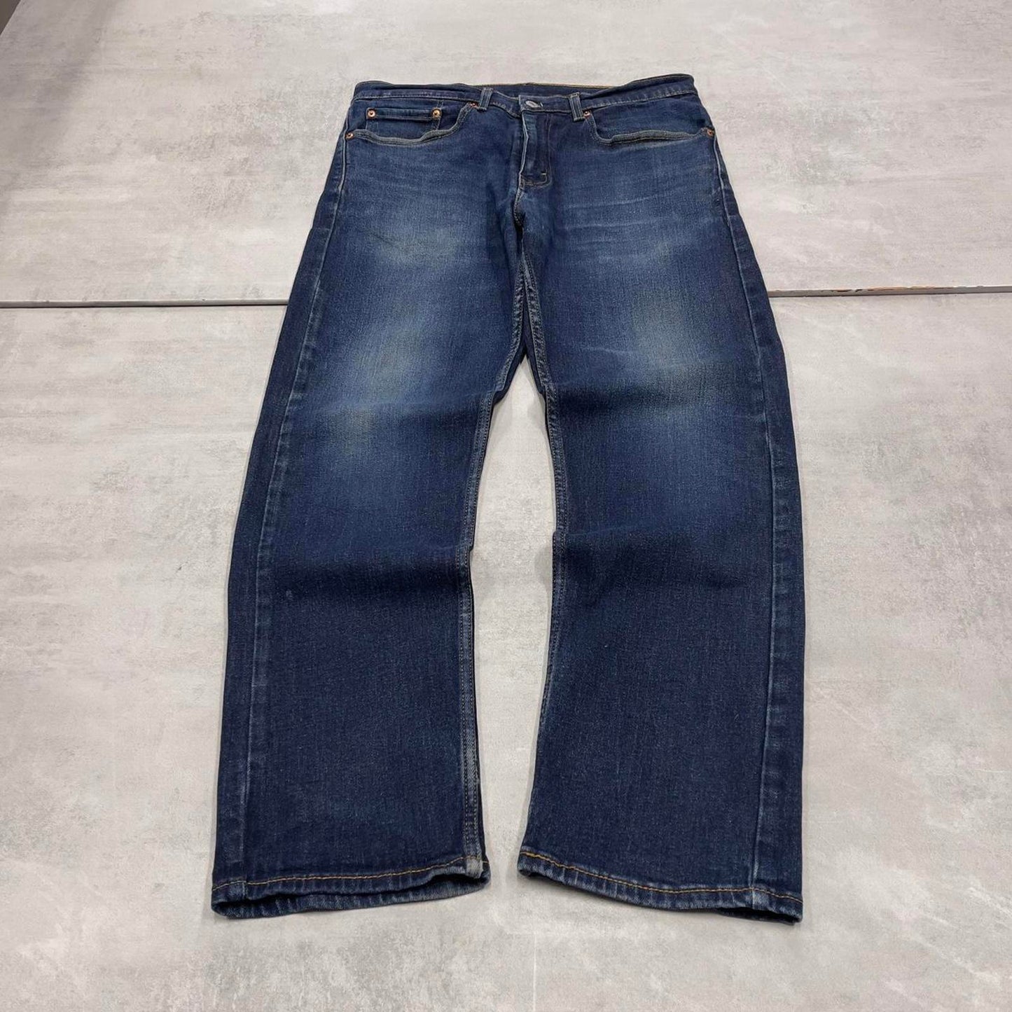 Blue Levis 505 jeans W34L30 blue straight leg y2k style pants red tab logo