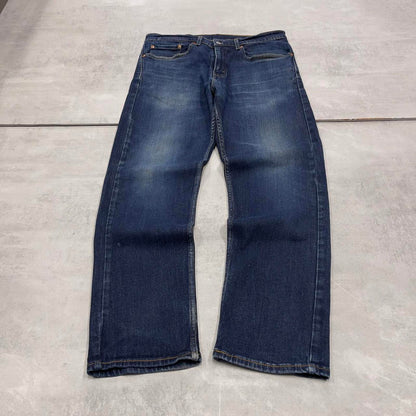 Blue Levis 505 jeans W34L30 blue straight leg y2k style pants red tab logo