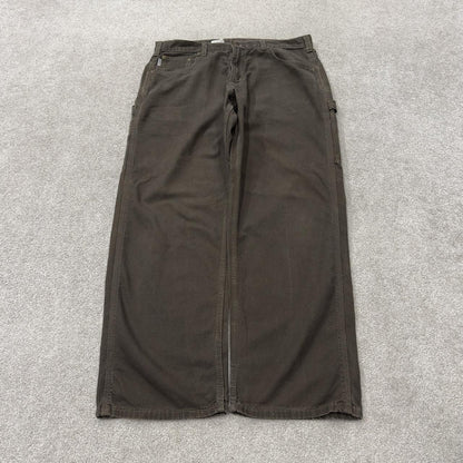 Baggy Carhartt carpenter pants y2k brown Loose fit skater 2000s style workwear cargo pants