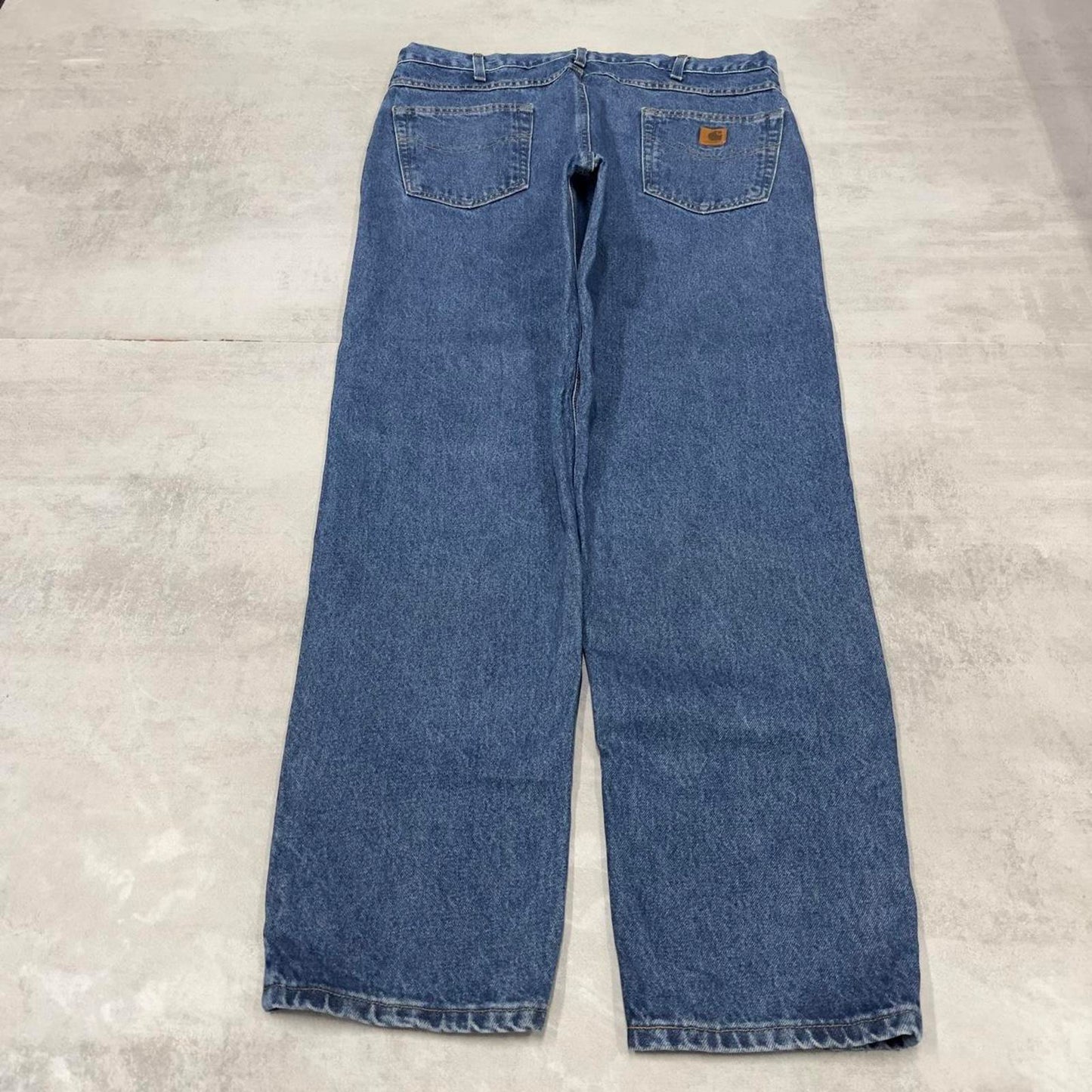 Blue Denim Carhartt jeans W38L32 90s style relaxed skater loose 5 pocket jeans