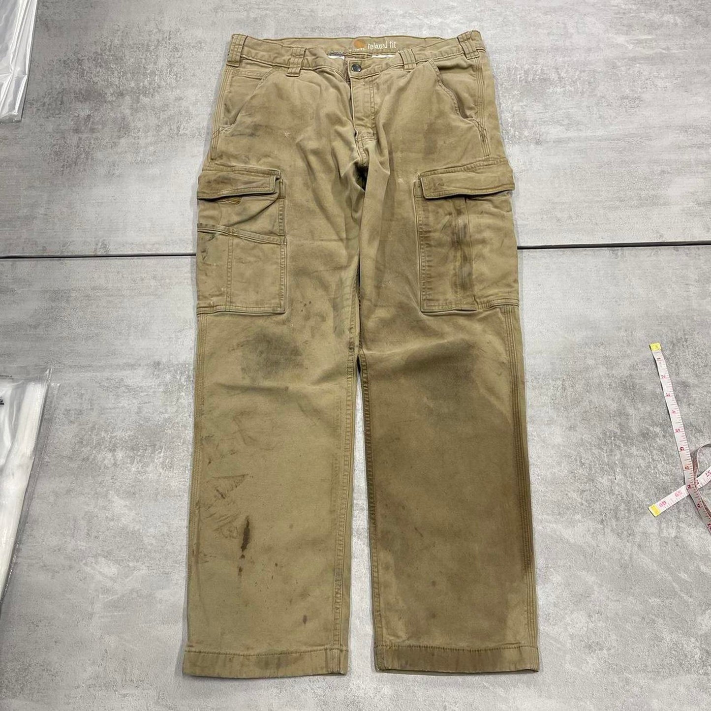 Beige Carhartt cargo trousers W34L28