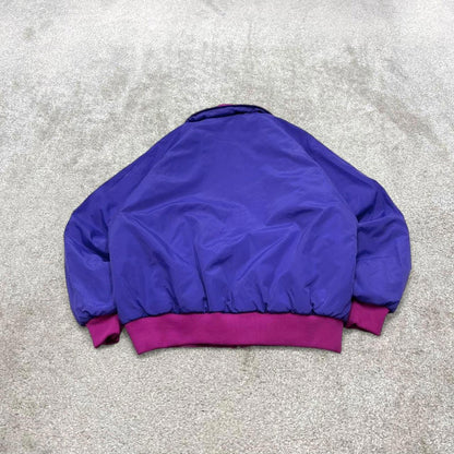 00s Columbia reversible windbreaker jacket XL womens padded y2k bomber style pink purple coat autumn