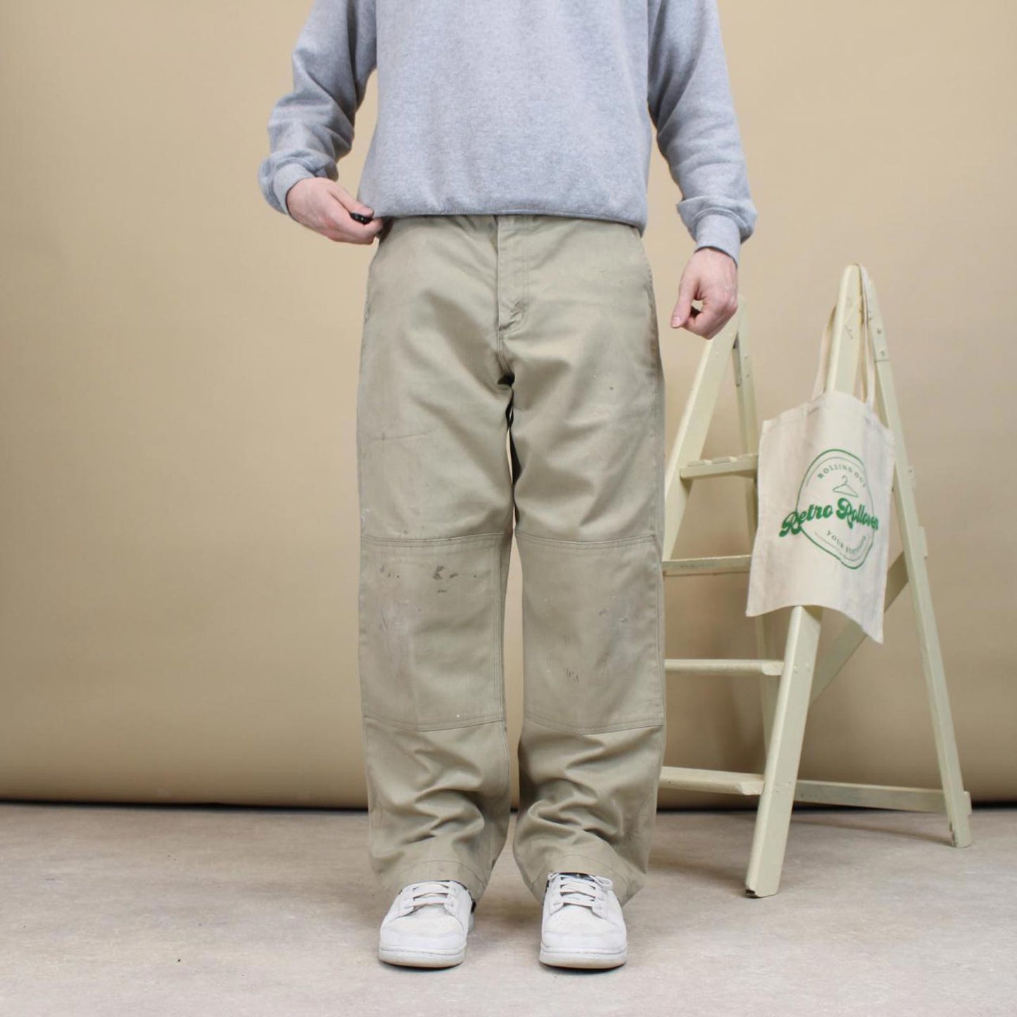 Beige Carhartt double knee trousers W36L30