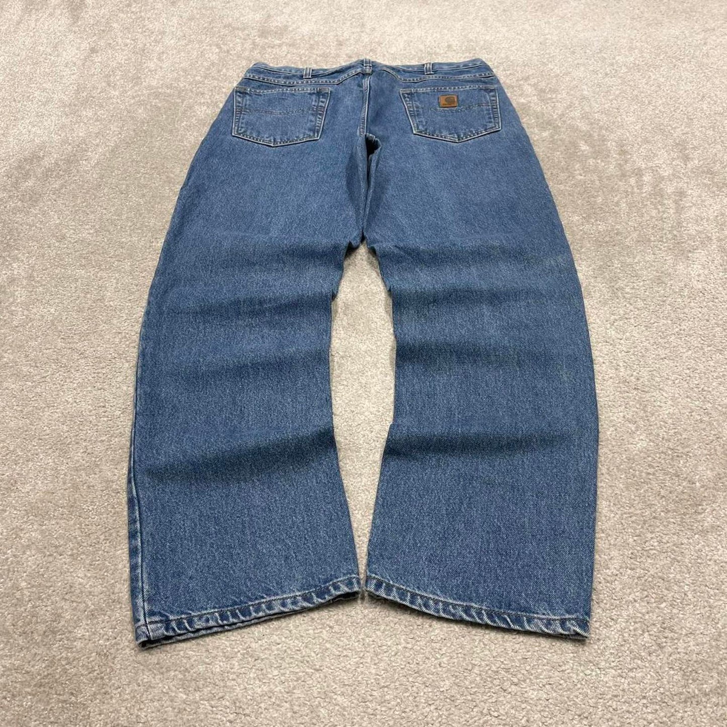 Vintage Carhartt jeans 90s skater style W36L32 blue denim 5 pocket workwear jeans