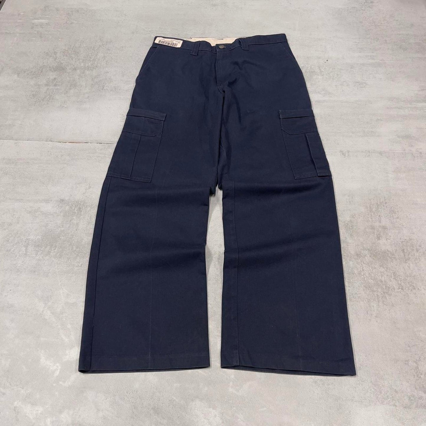 Loose Dickies cargo trousers W32L30 navy chino style relaxed skater cargo pants