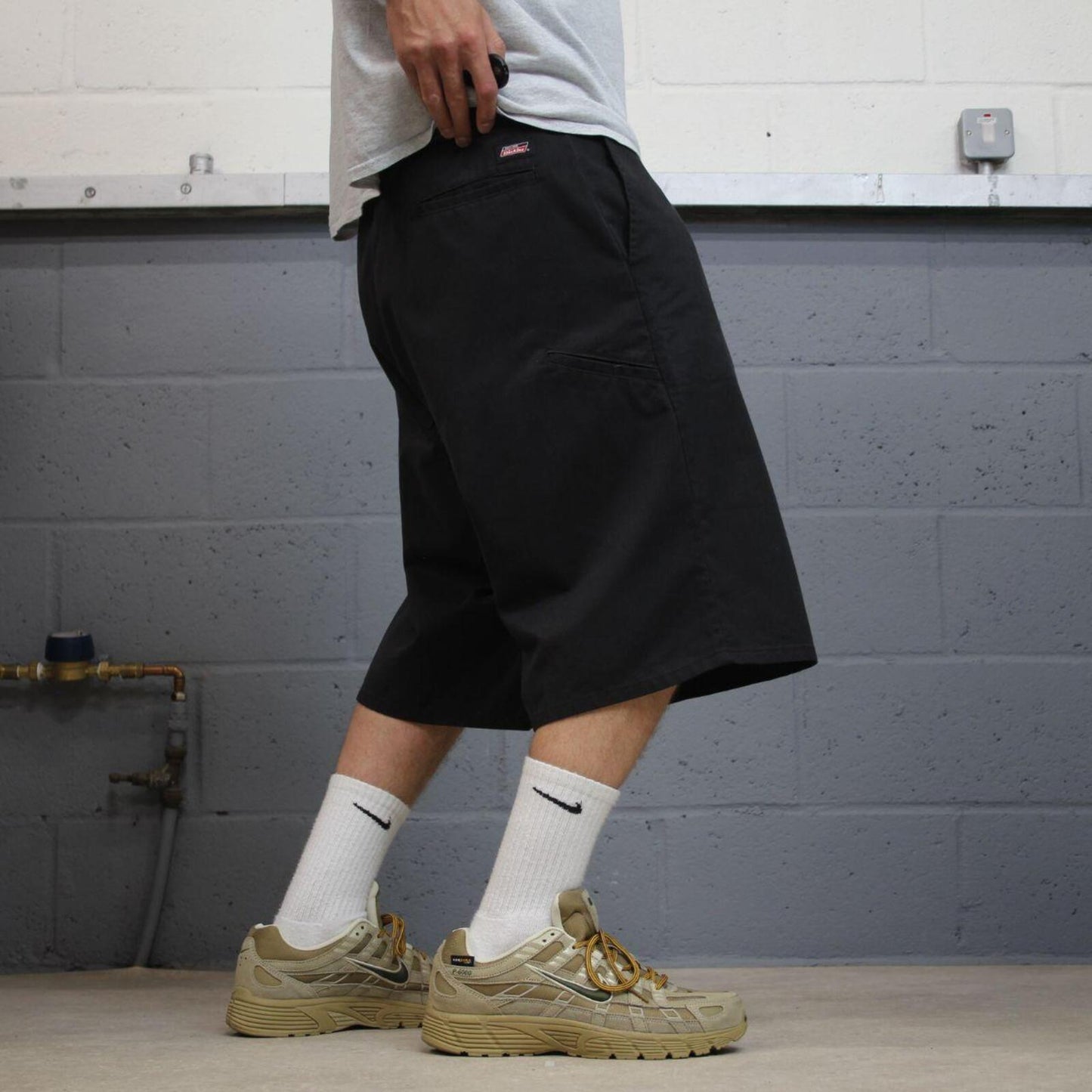 Dickies baggy chino shorts carpenter black Chino style skater shorts long wide leg festival
