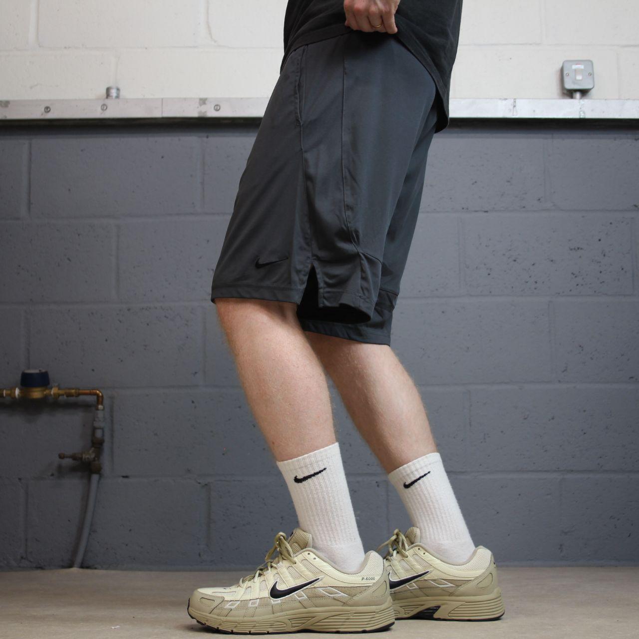 Nike sports shorts y2k loose charcoal grey Dri-Fit floaty summer gym shorts