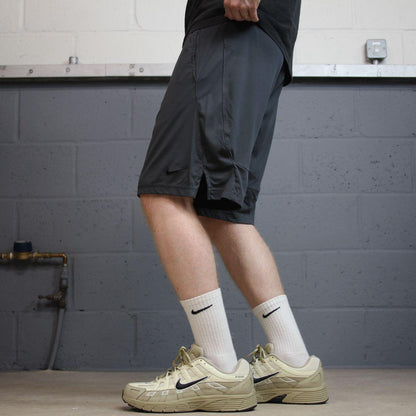 Nike sports shorts y2k loose charcoal grey Dri-Fit floaty summer gym shorts