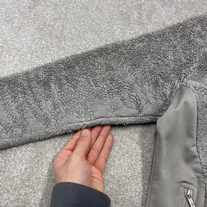 00s Columbia technical fleece M women's grey full zip up y2k teddy bear style autumn