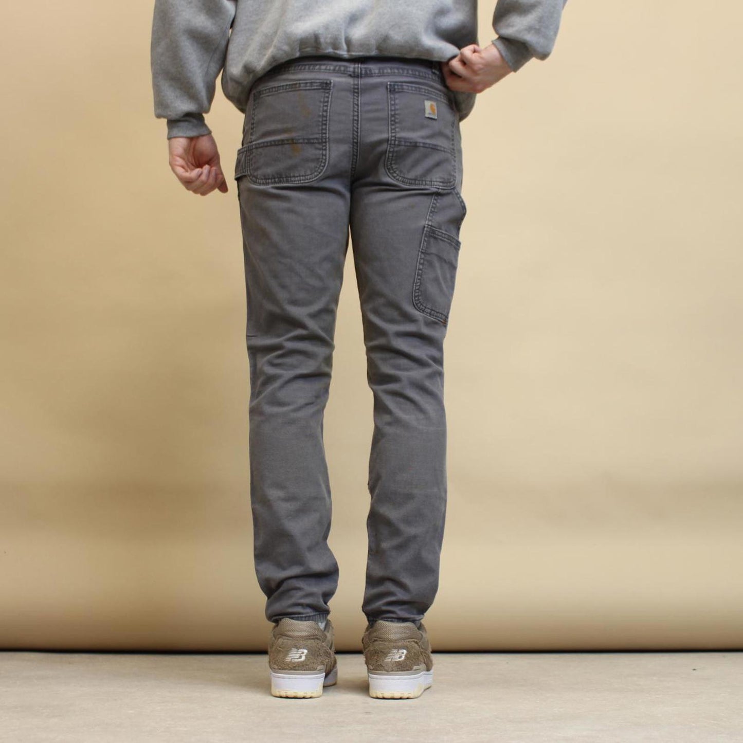 Grey double knee Carhartt Carpenter pants size 10 slim fit cargo pants