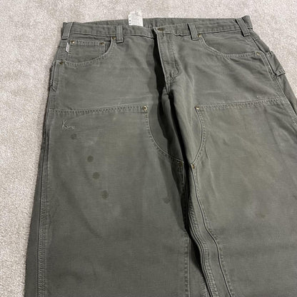 Carhartt double knee carpenter jeans Y2K green Loose fit baggy cargo utility pants wide leg