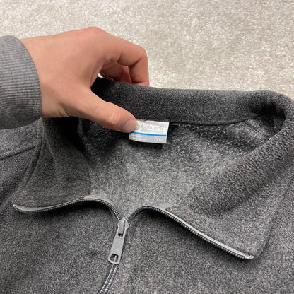 Grey Columbia technical fleece gilet XXL full zip up y2k style autumn