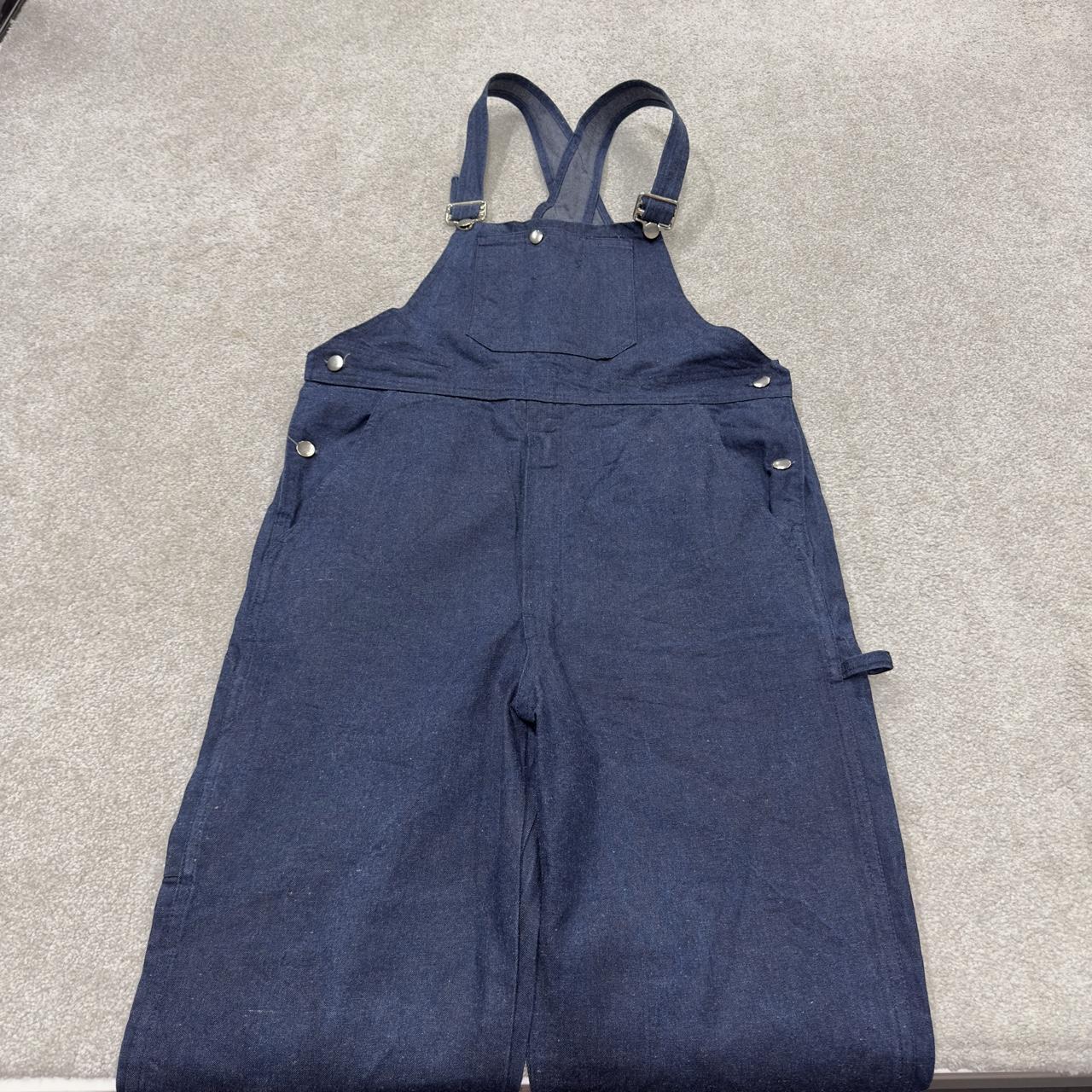 Vintage dungarees 00s denim overalls blue W36