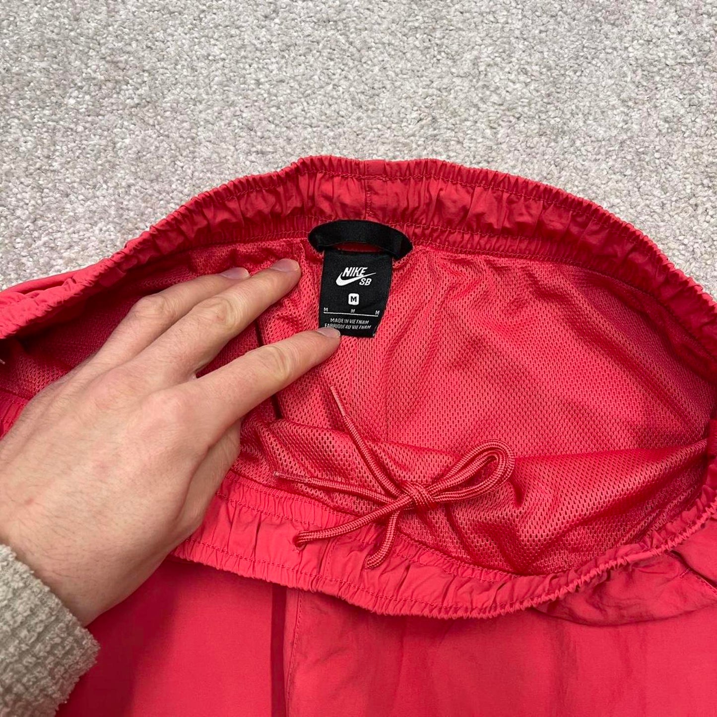 Vintage y2k loose Nike tracksuit bottoms pink Loose floaty leg embroidered drawstring track pants