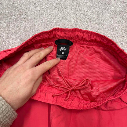 Vintage y2k loose Nike tracksuit bottoms pink Loose floaty leg embroidered drawstring track pants