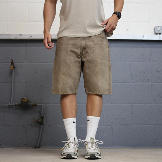 Vintage khaki brown Lee jorts W38