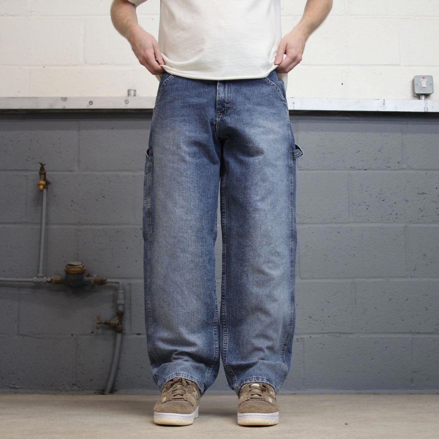 Baggy Lee carpenter jeans W32L30 blue loose denim skater style carpenters